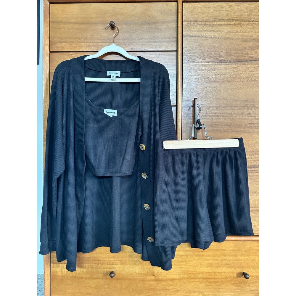 Open Edit 3-Piece Lounge Set XS Black Excellent